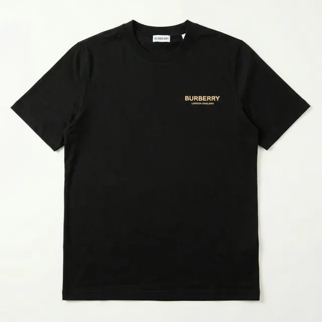 【BURBERRY 巴寶莉】短袖印花T恤(女款/黑)