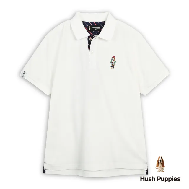 【Hush Puppies】男裝 POLO衫 棒球帽狗寬版POLO衫 (白色 / 63101101)