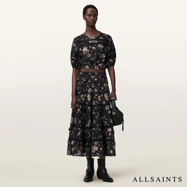 【ALLSAINTS】TALIA 印花蕾絲長裙 W103RE (中腰版型)