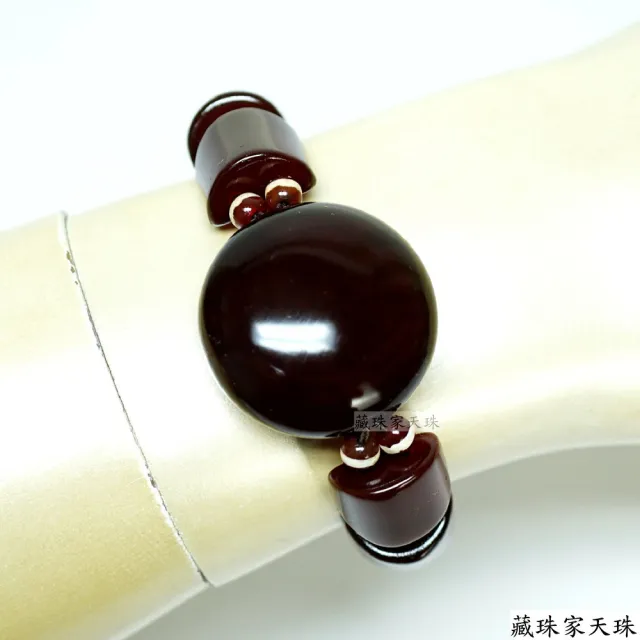 【藏珠家】精品30mm紅玉髓板珠天珠手鍊-2