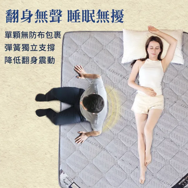 【LooCa】捲包床 雙人加大 石墨烯乳膠五段式獨立筒床墊 6x6.2尺x28cm(送保潔墊)