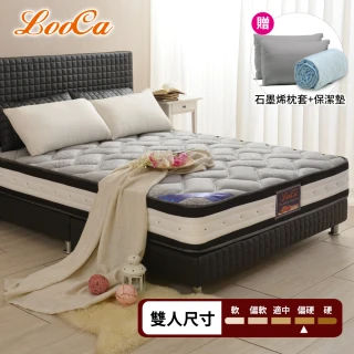 【LooCa】石墨烯+乳膠+護脊2.4mm獨立筒床墊-雙人5尺(送石墨烯套+保潔墊)
