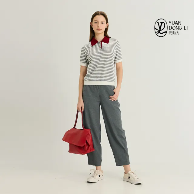 【YUANDONGLI 元動力】高腰寬鬆顯瘦八分老爺褲(兩色；S-L；4261096804)