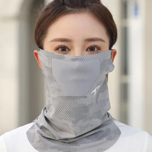 【MUAN】冰絲加長防曬面罩 護頸遮臉抗UV 透氣涼感不悶熱 機車騎行戶外遮陽適用