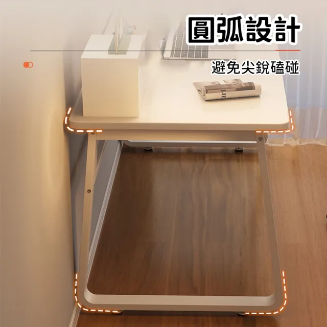 【靚白家居】設計師電腦桌 120公分 白色 木色(電競桌 電腦桌 工作桌 化妝台 書桌 餐桌)