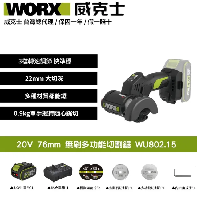 【WORX 威克士】20V多功能迷你電動角磨機 多功能切割鋸 電動角磨機 迷你切割機 小鷹鋸 小型切割機 WU802.15