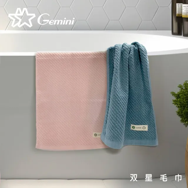 【Gemini 雙星】官方直營 簡約斜紋純棉毛巾超值3入組(4色任選 100%純棉)