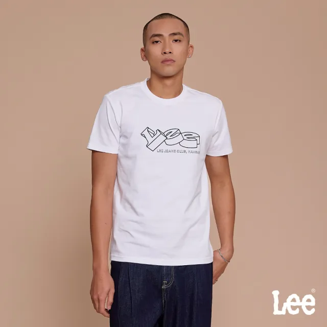 【Lee】男裝 短袖T恤 / 大LOGO 立體繡花 共2色 標準版型 / LB602061K11 LB602061K14