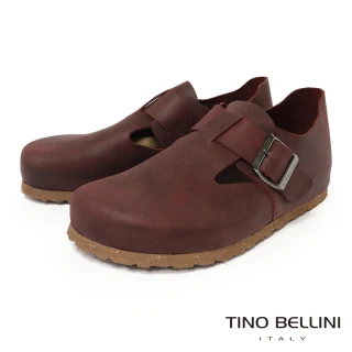 【TINO BELLINI 貝里尼】歐洲進口 BIONATURA 腳床舒適鞋 飾扣造型 軟木軟底 休閒鞋 FZCB002-A(酒紅色)