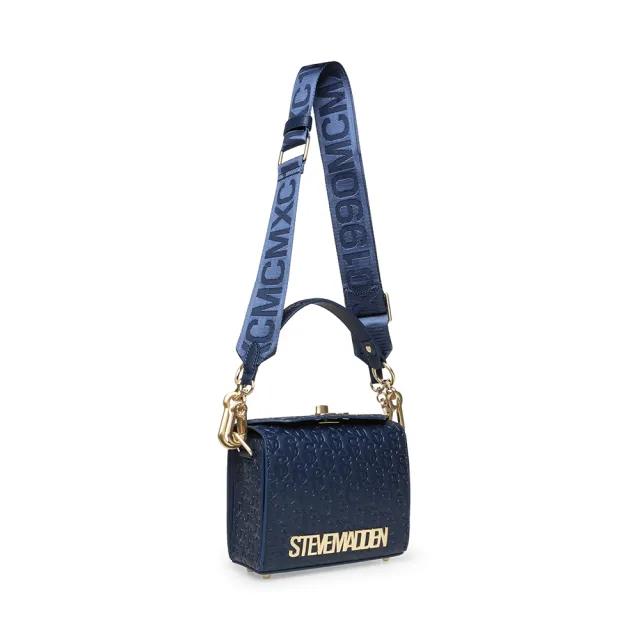 【steve madden】LOGO壓紋多夾層側背包 BNOYA-E(藍色)