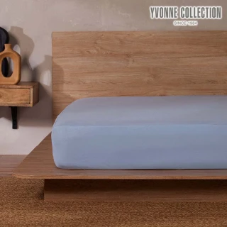 【YVONNE 以旺傢飾】100%美國棉素面床包-雲朵藍(加大 純棉)