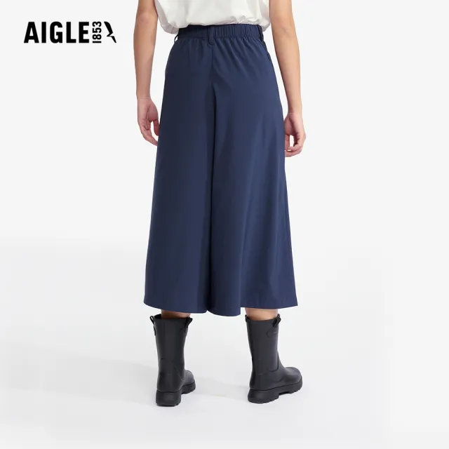 【AIGLE】女 抗UV快乾彈性七分寬褲｜AG-5P236(防曬 抗UV 吸濕排汗 快乾 機能長褲 彈性長褲 寬褲)