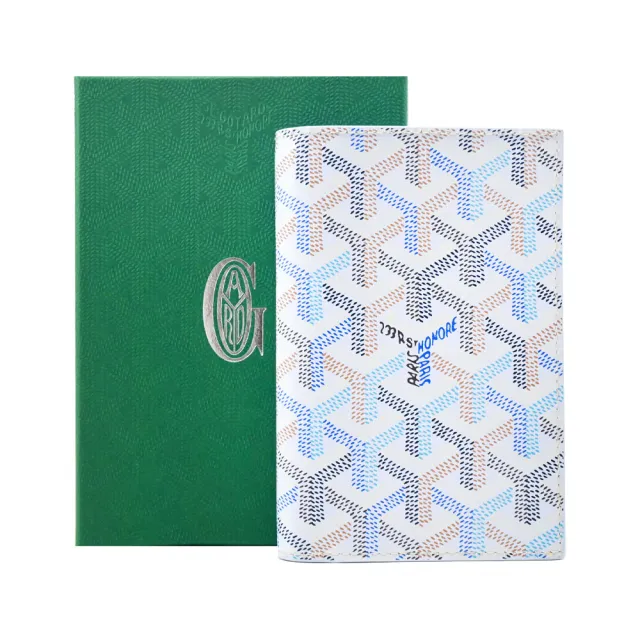【GOYARD 高雅德】GRENELLE 塗料帆布護照夾-極地藍