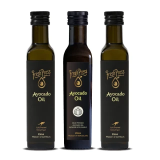 【壽滿趣】FreshPress頂級冷壓初榨酪梨油2＋蒜香風味酪梨油1(250mlx3)