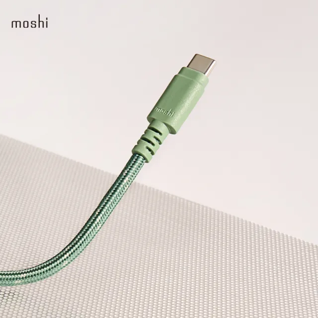 【moshi】Integra 強韌系列 USB-C to USB-C (240W/480Mbps) 充電/傳輸編織線-薄型插頭 (1.2m)