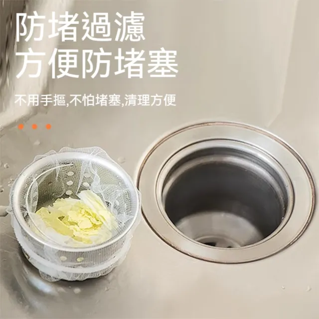 晴安居 抽取式防堵塞流理台濾網 拋棄式彈性束口廚餘過濾網-2入