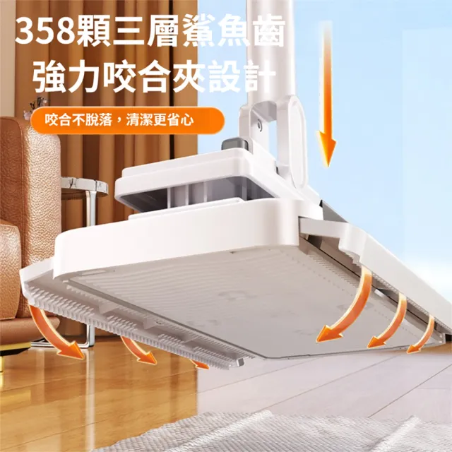 【FONMOST】洗臉巾拖把加長135cm 附贈拖把夾 吸水絨布 一次性拖把 懶人拖把 平板拖把 乾濕兩用清潔拖把