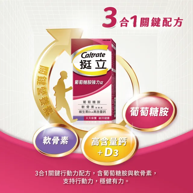 【挺立】葡萄糖胺強力錠 2盒組(150錠/盒-3合1關鍵配方 軟骨素 高含量鈣與維生素D3 靈活強化)