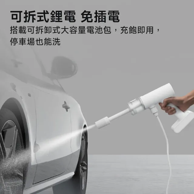 【小米】Xiaomi 無線高壓洗車機 2.4MPa強力水壓/1.3kg輕巧機身/5合一噴頭/Type-C充電