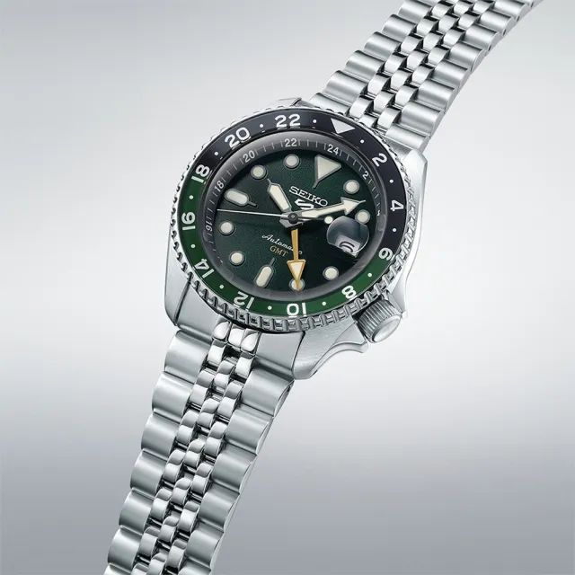【SEIKO 精工】5 Sports GMT雙時區機械錶-42.5mm 雙11 送禮(4R34-00A0G/SSK035K1)