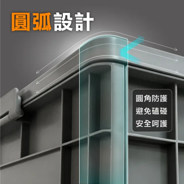 【ONE HOUSE】34L 47寬藤原工業風折疊收納箱-高款(整理箱 收納盒 收納櫃 折疊箱)