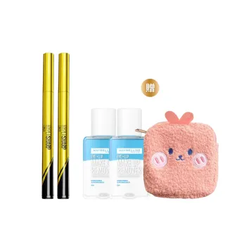 【MAYBELLINE 媚比琳】超激細抗暈眼線液抗手震版_2入組