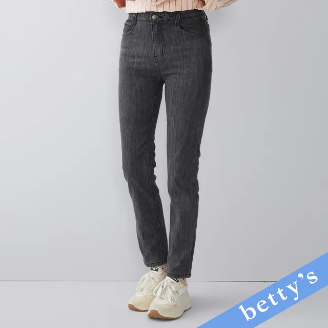 【betty’s 貝蒂思】率性百搭窄管牛仔褲(黑色)