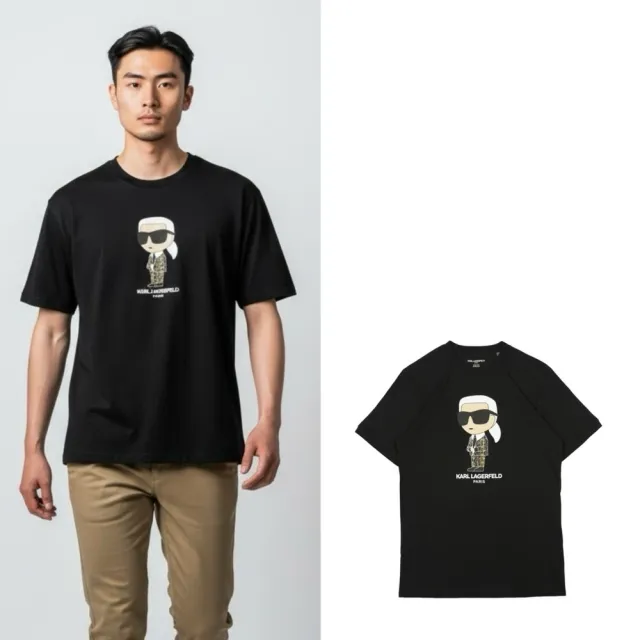【KARL LAGERFELD 卡爾】幾何格紋 KARL 短t 拉格斐 LAGERFELD西裝卡爾 老佛爺 純棉 圓領 短袖 T恤 @1734EO5