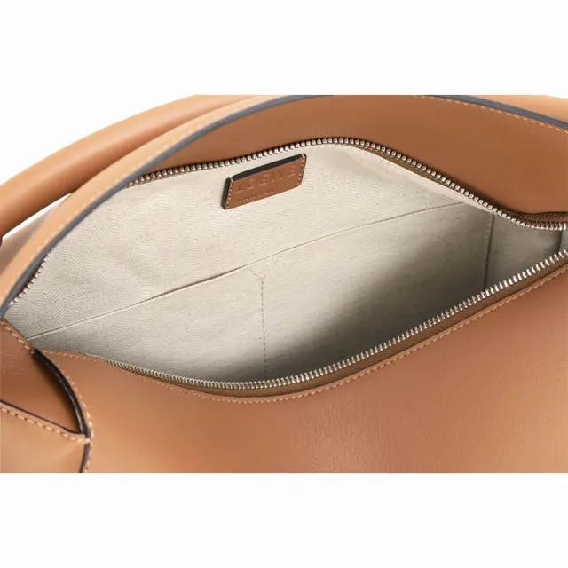 【LOEWE 羅威】Puzzle Edge 大型 壓紋小牛皮切線手提 肩背拼圖包-棕色