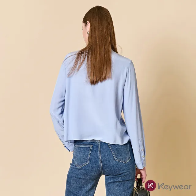 【KeyWear 奇威名品】清新層次感長袖襯衫(共2色)