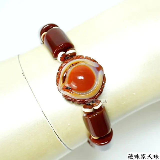 【藏珠家】精品23mm雪花財咒天眼天珠手鍊