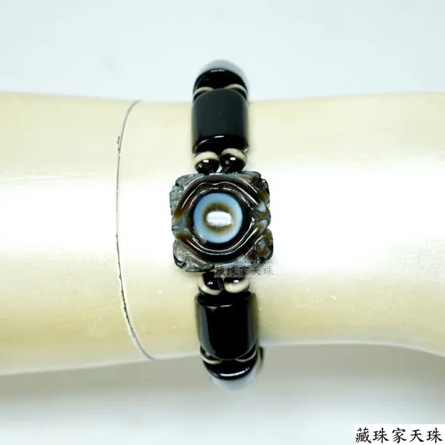 【藏珠家】精品19mm四方財咒天眼天珠手鍊