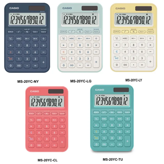 【CASIO 卡西歐】12位元色彩繽紛糖果計算機(MS-20YC-共10色)