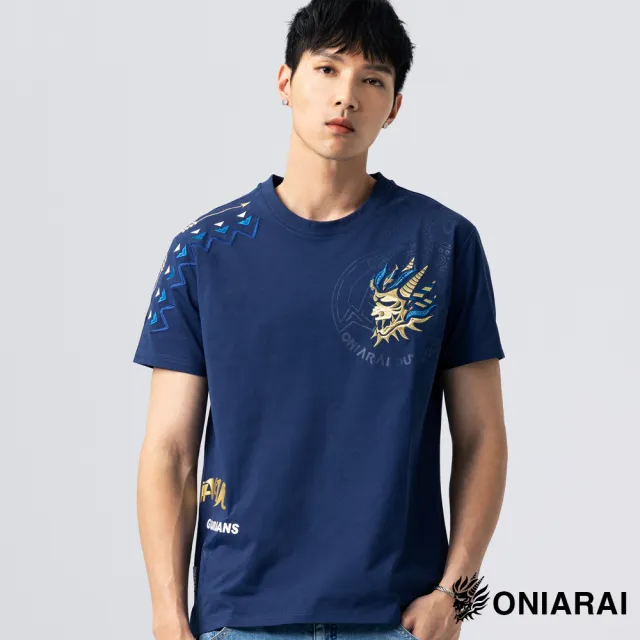 【BLUE WAY】男裝 都市遊俠刻紋山獅 短袖 上衣-鬼洗