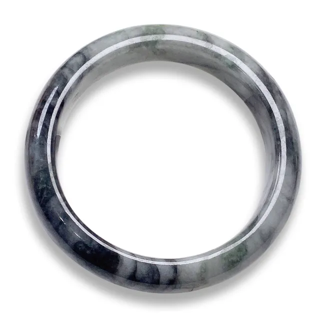 【玉我翡翠】水墨綠烏雞手鐲 平安鐲 手圍17.8mm M9632 緬甸A貨翡翠(精美包裝禮盒出貨/天然A貨翡翠)