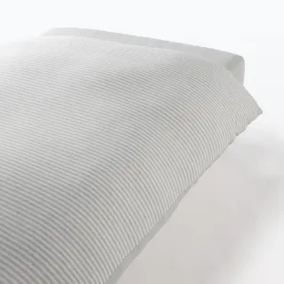【MUJI 無印良品】棉天竺被套/Q(混灰橫紋/混米橫紋)