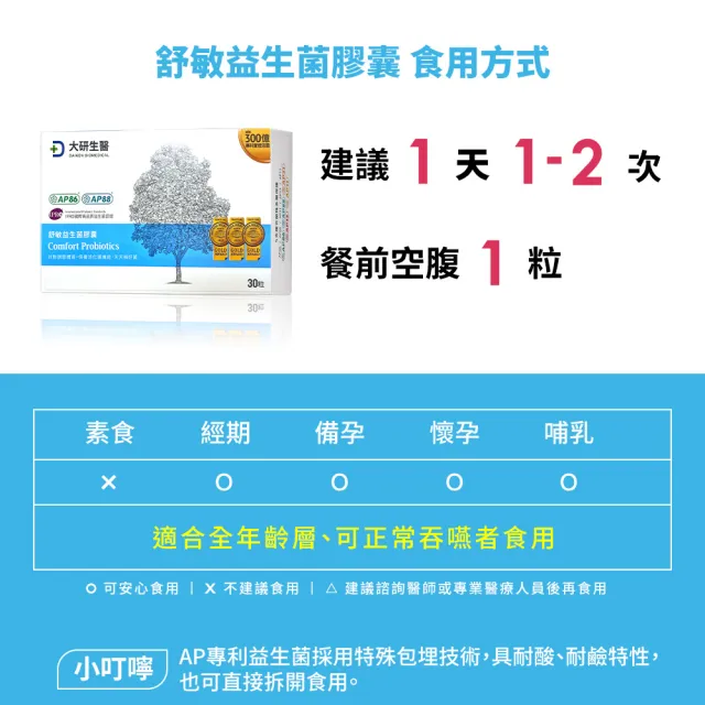 【大研生醫】舒敏益生菌3入組(30粒/盒)