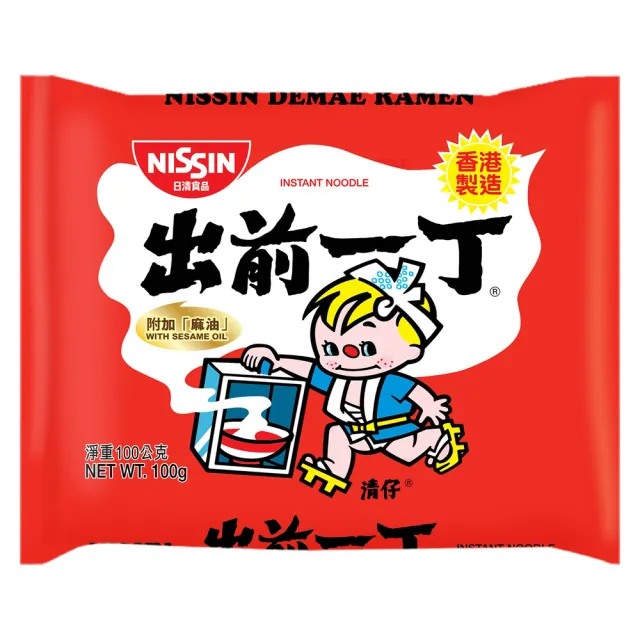 【NISSIN 日清】出前一丁麻油味速食麵100gX5入(泡麵)