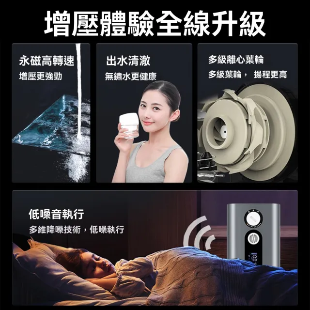 寧樂 永磁變頻增壓泵500W 家用全自動熱水器 自來水管道加壓泵 自吸小型抽水泵 關水自停低音運作