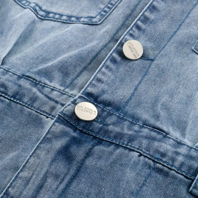【PLAYBOY】工裝風短袖牛仔洋裝 - 牛仔藍