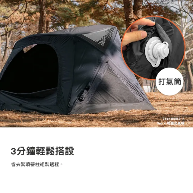 【the earth】Geo4 輕量充氣帳 充氣帳 帳篷 TPU 4-5人 3分鐘輕鬆搭設 190cm高挑空間 逐露天下