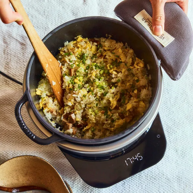 【Vermicular】MINI IH 琺瑯鑄鐵電子鍋+琺瑯鑄鐵鍋方型深烤模(電子鍋/IH電子鍋/鑄鐵鍋/鑄鐵烤模/吐司模)