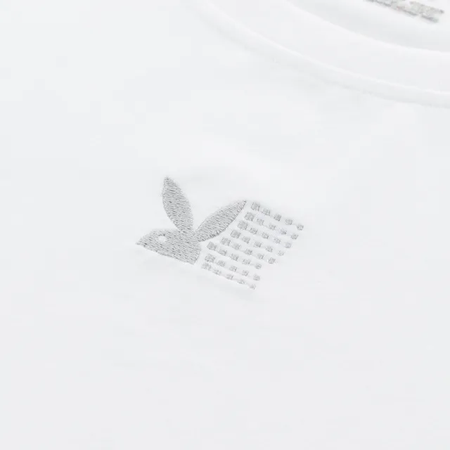 【PLAYBOY】涼感雙色立折T-SHIRT - 白色
