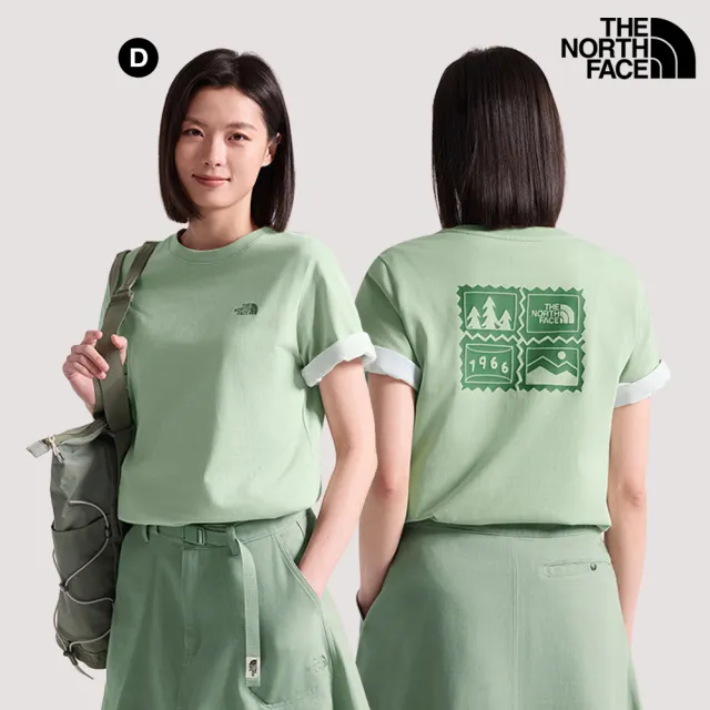 【The North Face】女款純棉郵票印花短袖T恤 (多色可選)