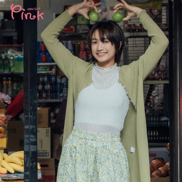 【PINK NEW GIRL】氣質排釦開岔長版罩衫 (3色) A1402BD