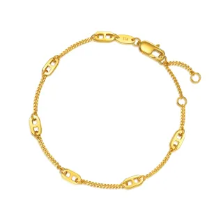 【點睛品】幾何環扣 黃金手鍊_計價黃金