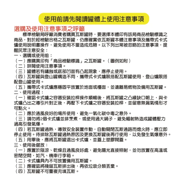 【卡旺】卡旺G022卡式瓦斯罐12入(瓦斯罐、釋壓防護)