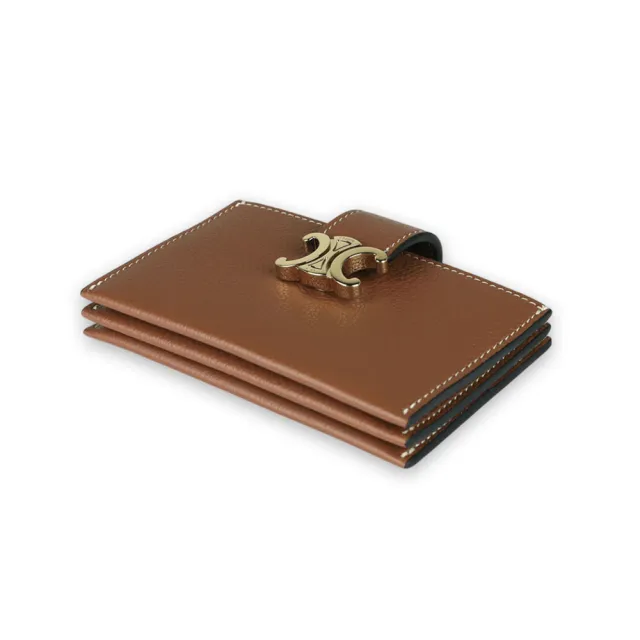 【CELINE】Nino Accordeon 牛皮 卡包 皮夾 短夾 卡夾 棕黃色 10N843GHH.04LU