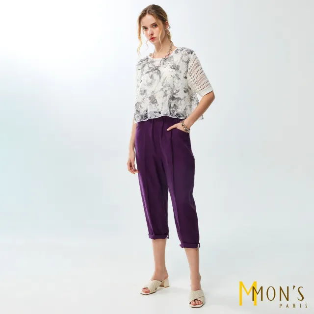 【MON’S】唯美簍空袖拼接造型上衣(直)