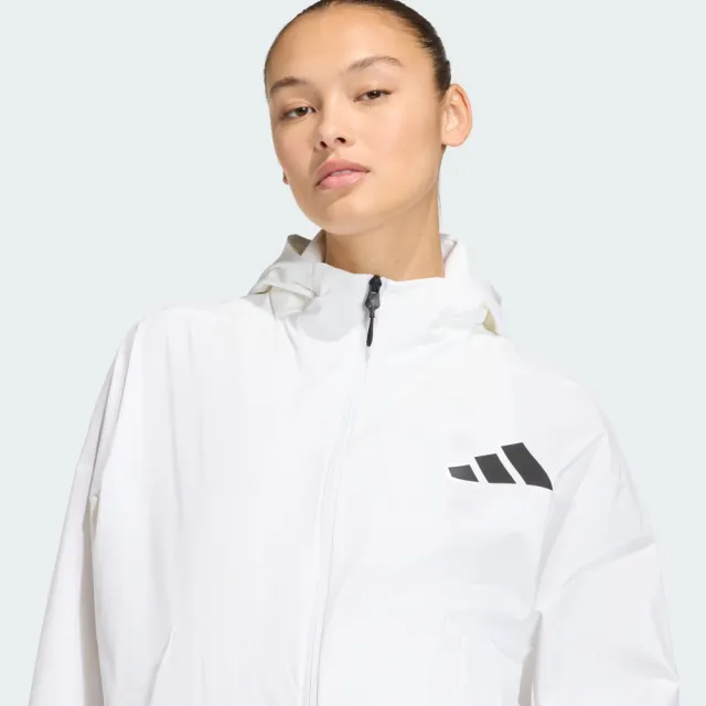 【adidas 愛迪達】外套 女 運動連帽外套 抗UV 亞規 W Z.N.E. WV TT 白 KD8474